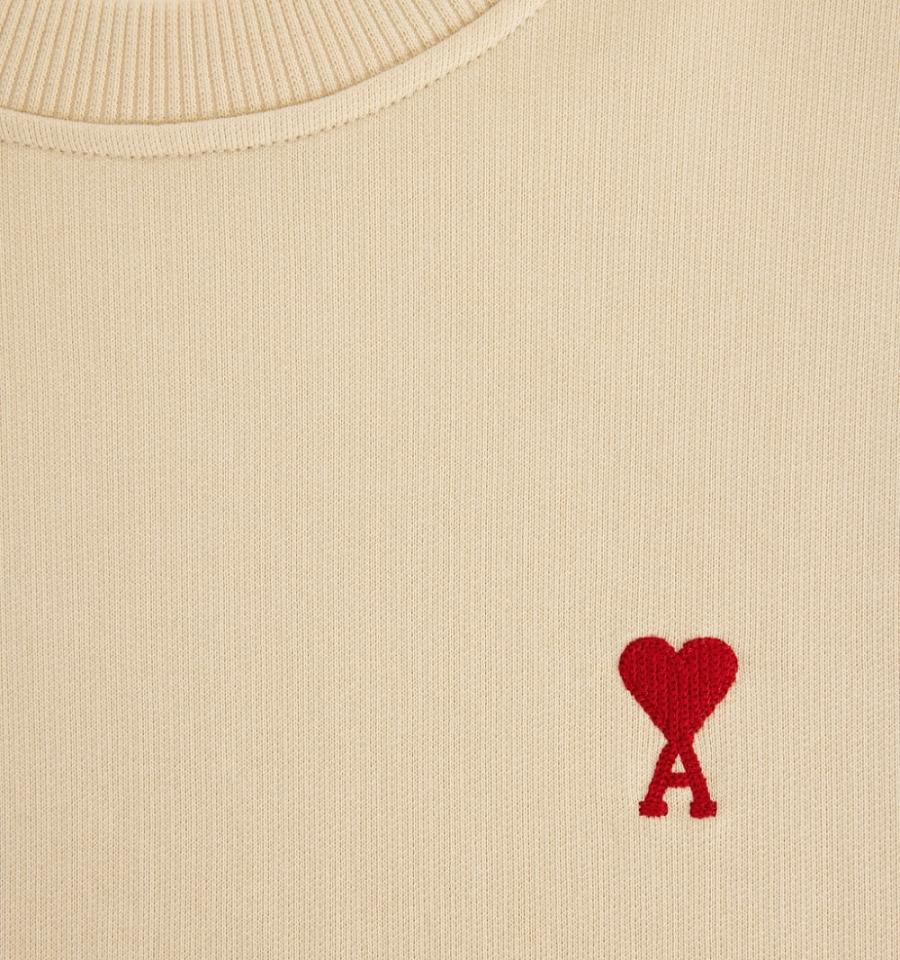 Ami Paris Ami de Coeur Sweatshirts Beige | ami_US224