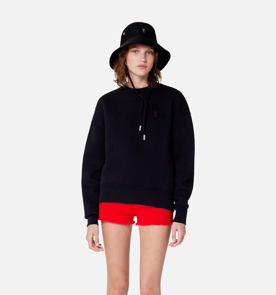 Ami Paris Ami de Coeur Sweatshirts Black | ami_US178