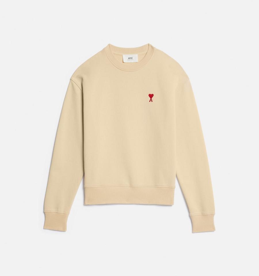 Ami Paris Ami de Coeur Sweatshirts Khaki | ami_US393