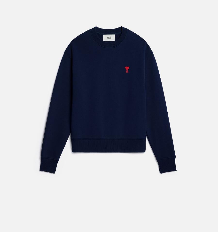 Ami Paris Ami de Coeur Sweatshirts Navy | ami_US297