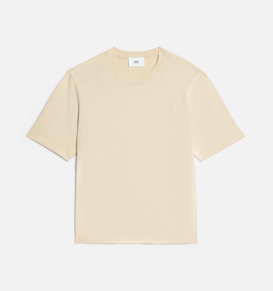 Ami Paris Ami de Coeur T Shirts Khaki | ami_US139