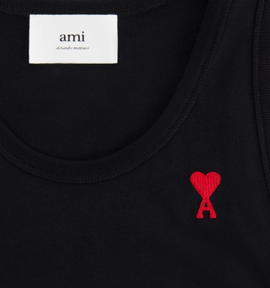 Ami Paris Ami de Coeur Tanks Black | ami_US129