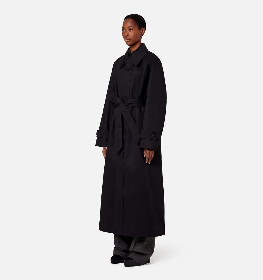 Ami Paris Belted Mac Coats Black | ami_US313