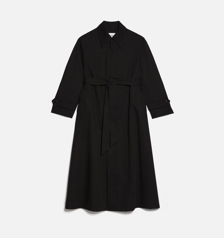 Ami Paris Belted Mac Coats Black | ami_US313