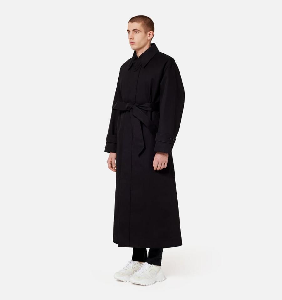 Ami Paris Belted Mac Coats Black | ami_US502