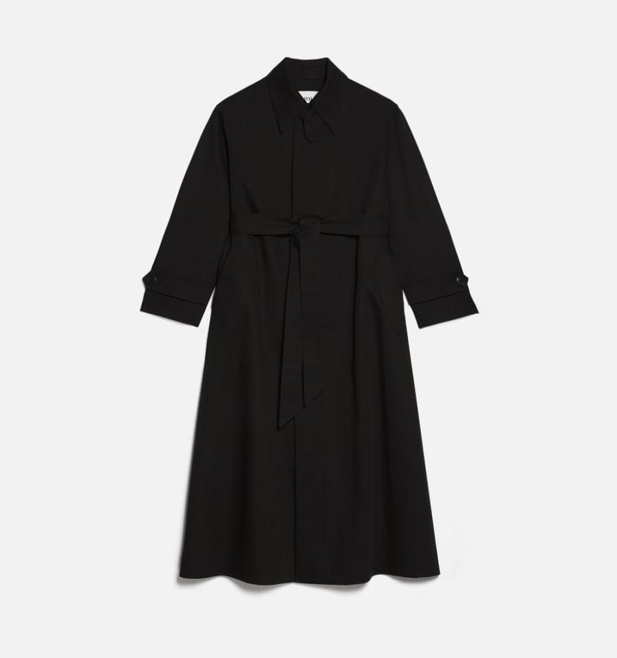 Ami Paris Belted Mac Coats Black | ami_US502