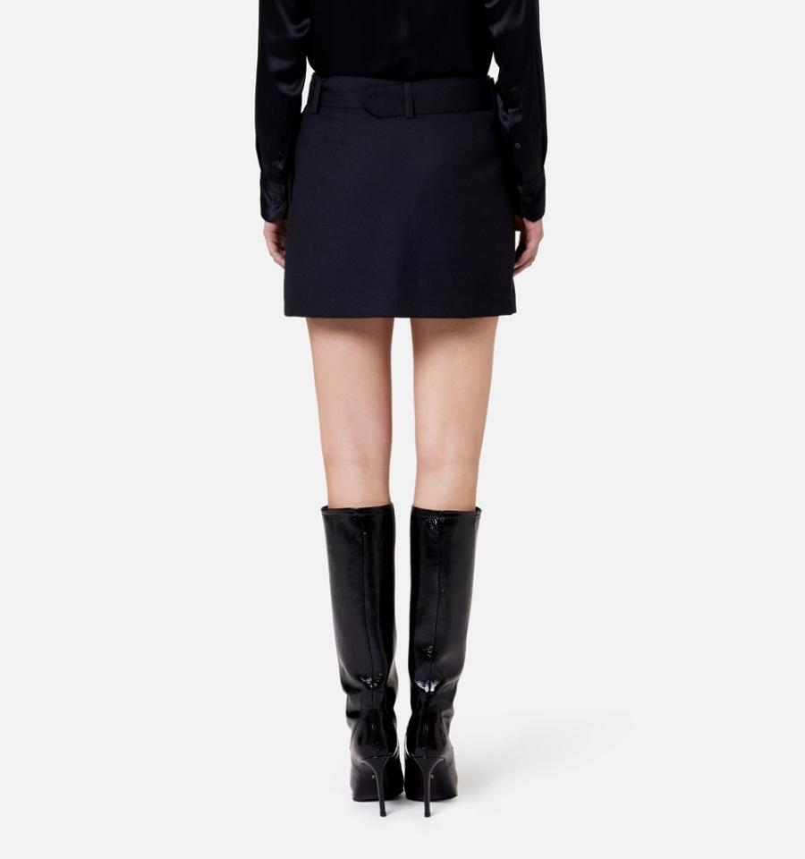 Ami Paris Belted Mini Skirts Black | ami_US617