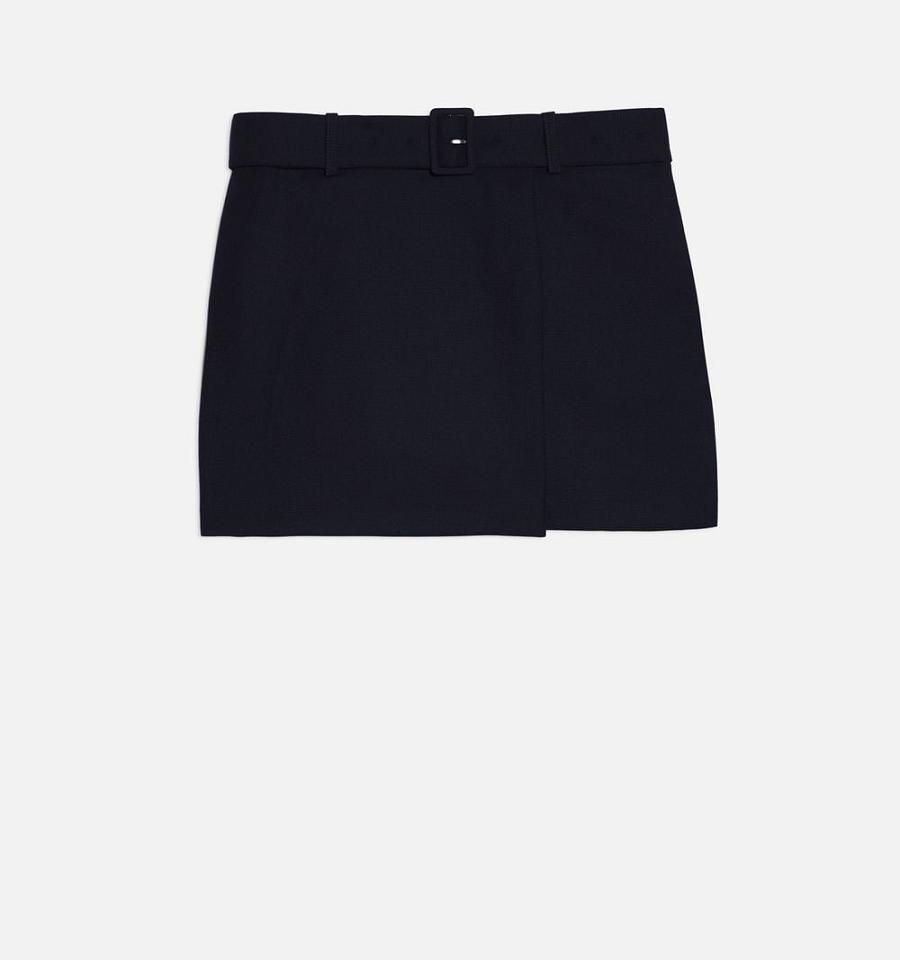 Ami Paris Belted Mini Skirts Black | ami_US617