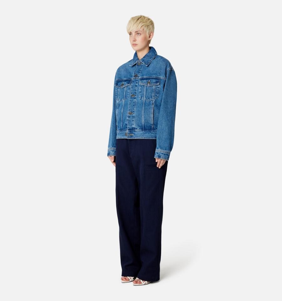 Ami Paris Boxy Fit Denim Jackets Blue | ami_US120