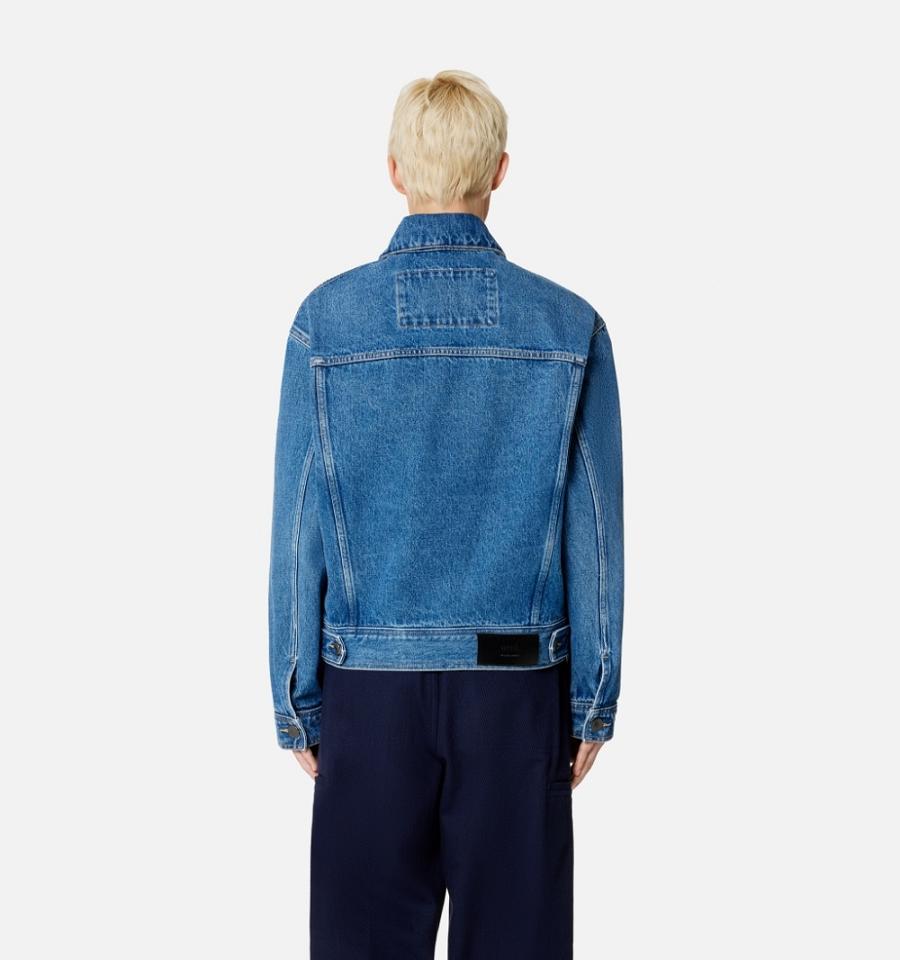 Ami Paris Boxy Fit Denim Jackets Blue | ami_US120