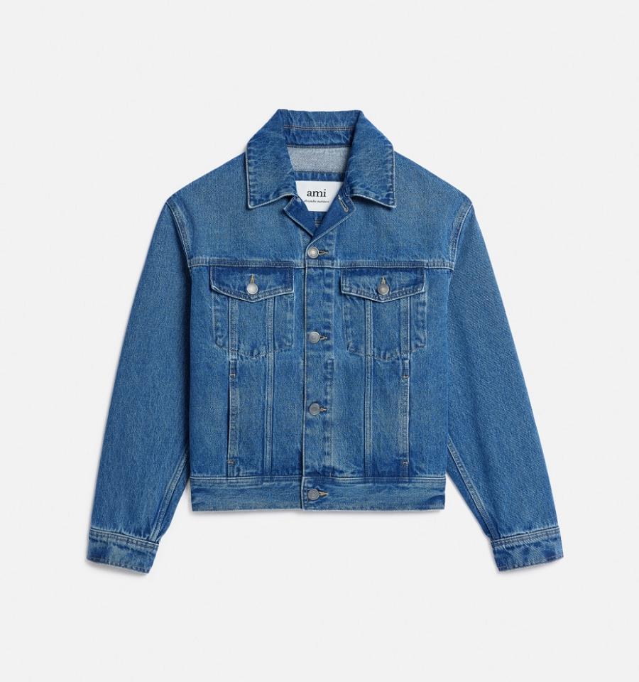 Ami Paris Boxy Fit Denim Jackets Blue | ami_US293