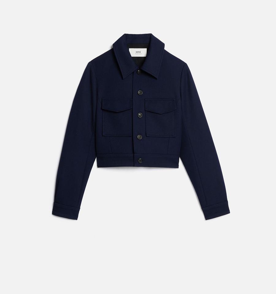 Ami Paris Buttoned Jackets Navy | ami_US534