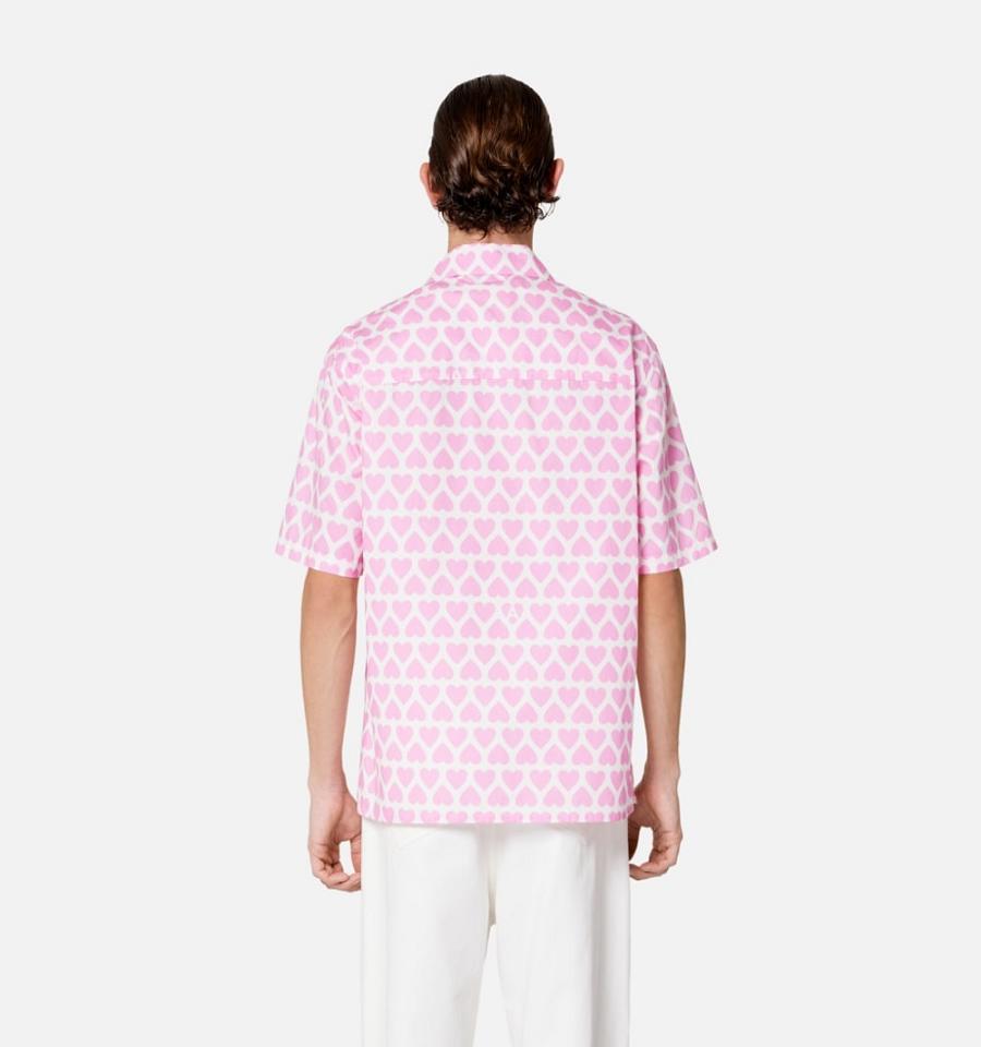 Ami Paris Camp Collar Shirts Pink | ami_US482