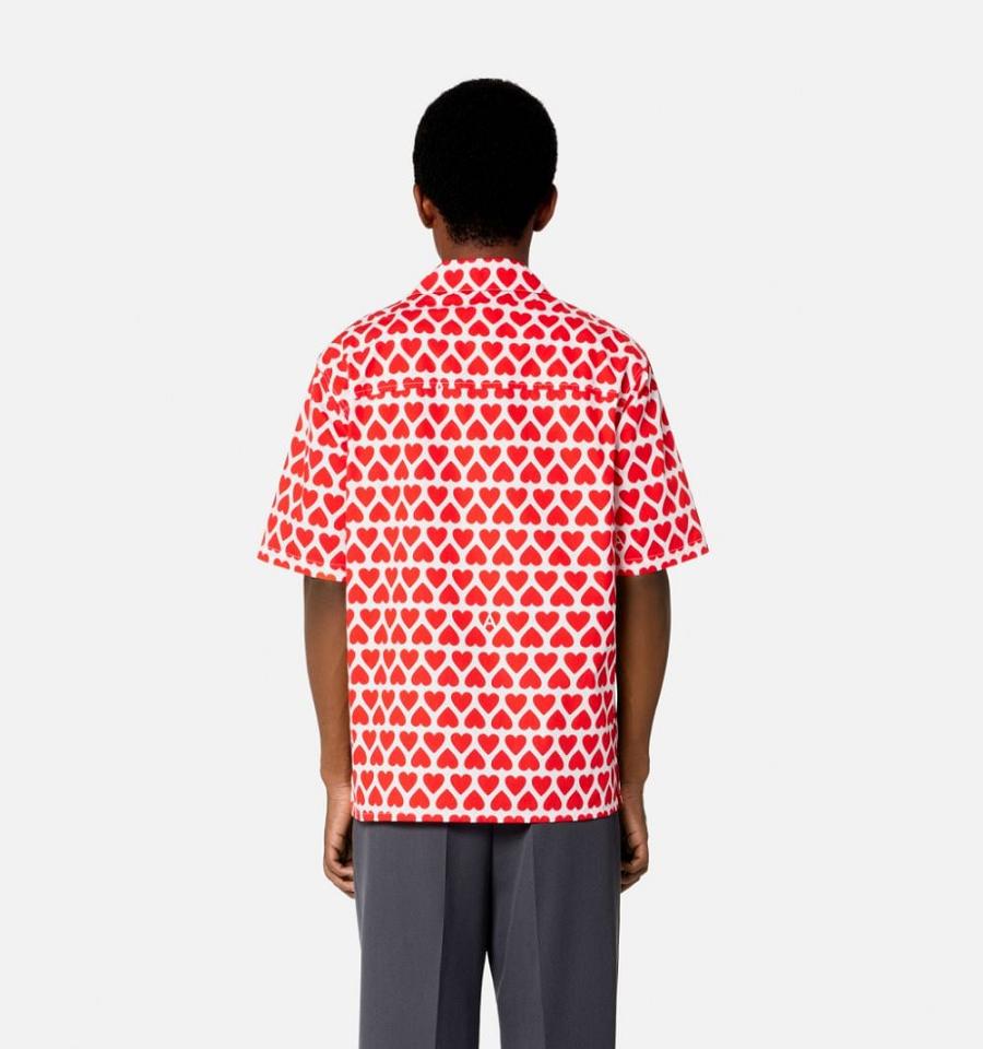 Ami Paris Camp Collar Shirts Red | ami_US359