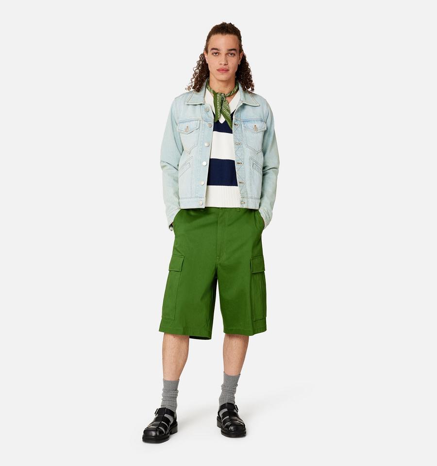 Ami Paris Cargo Shorts Green | ami_US216