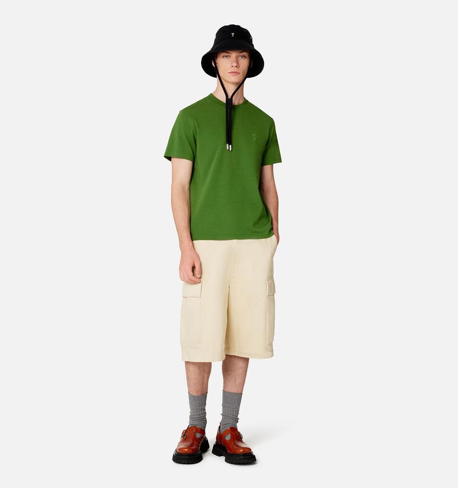 Ami Paris Cargo Shorts Khaki | ami_US360