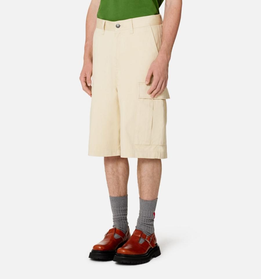 Ami Paris Cargo Shorts Khaki | ami_US360