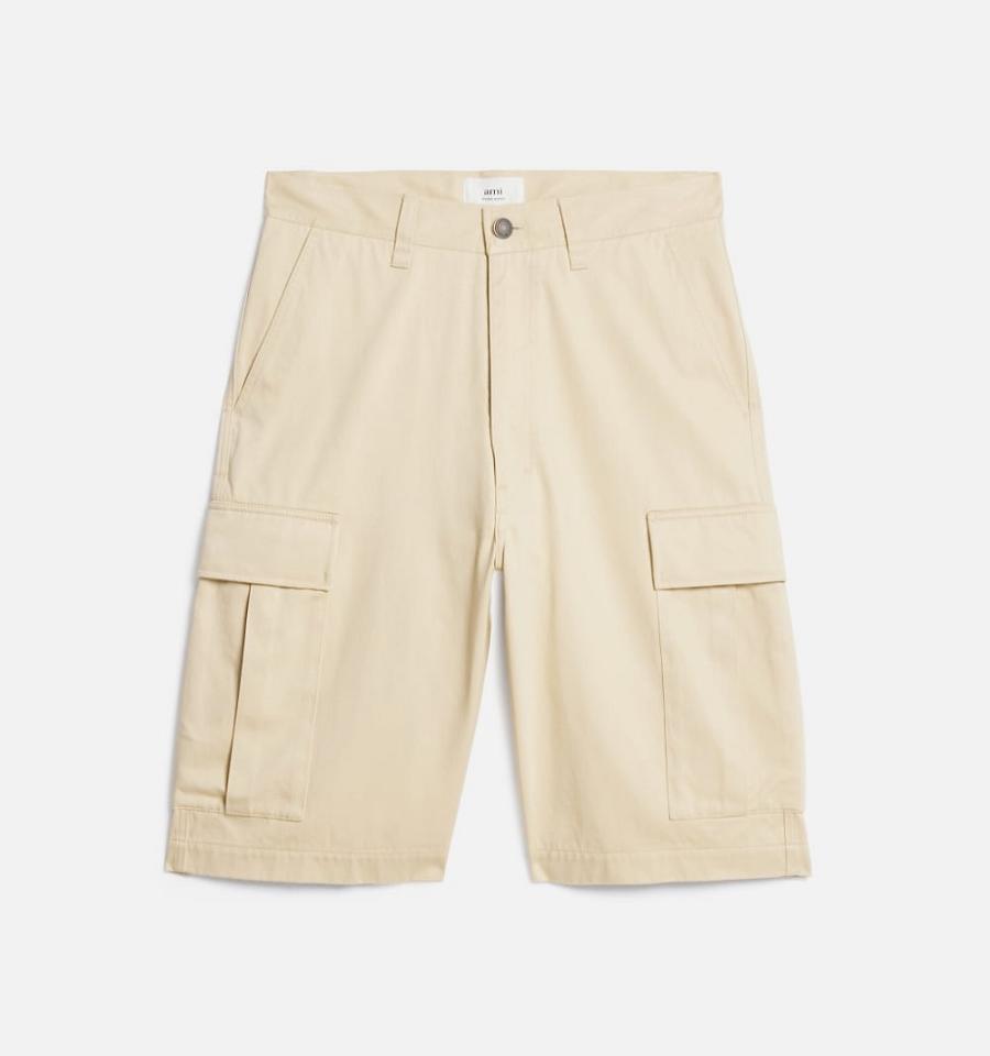 Ami Paris Cargo Shorts Khaki | ami_US360