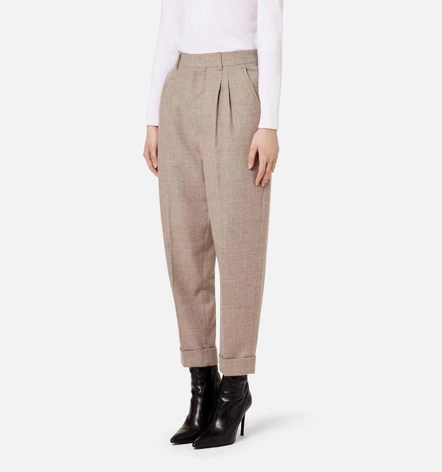 Ami Paris Carrot Fit Pants Khaki | ami_US138