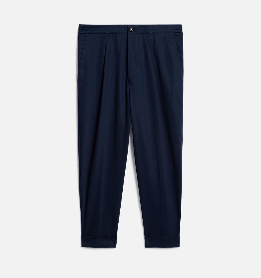 Ami Paris Carrot Oversized Pants Navy | ami_US564