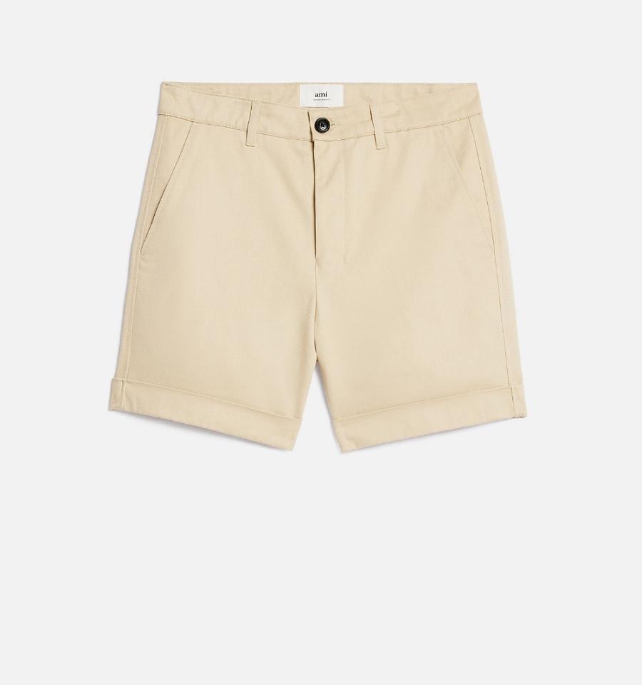 Ami Paris Chino Shorts Khaki | ami_US520