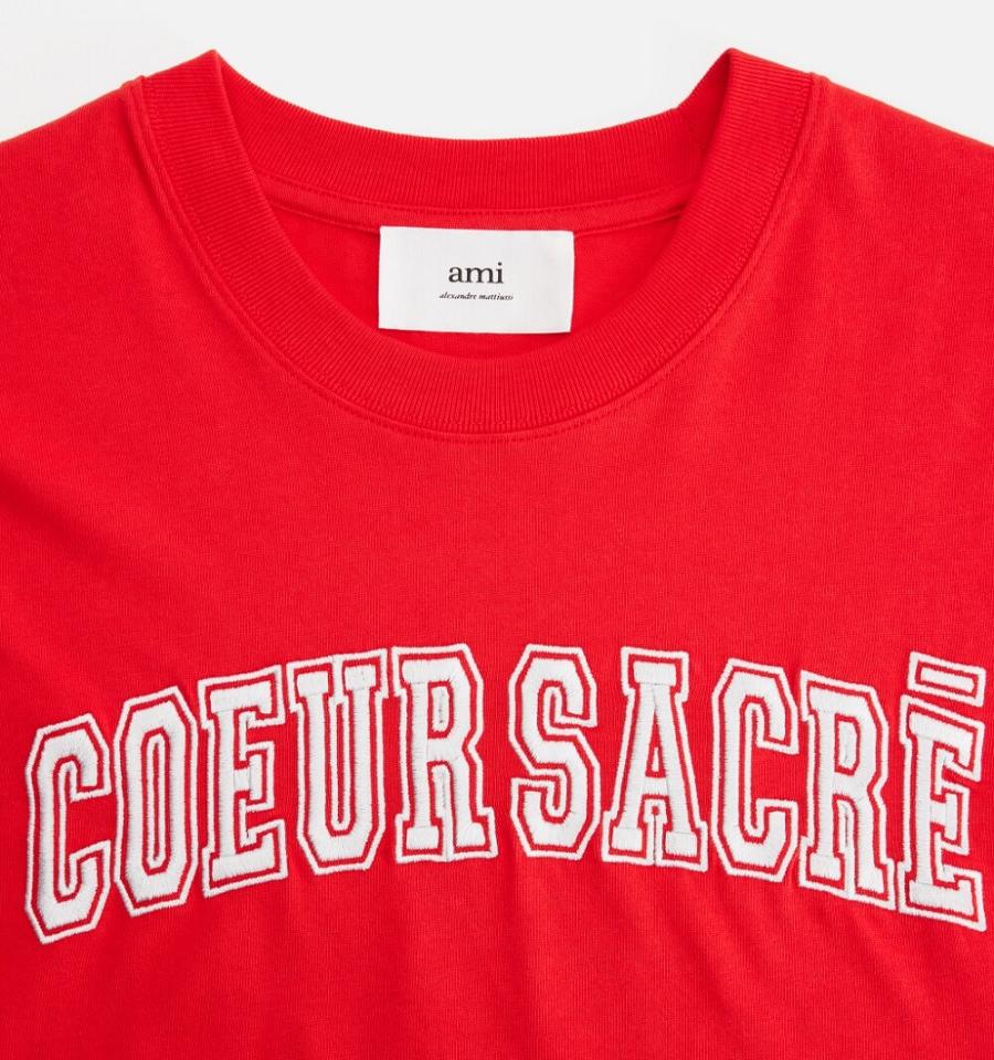 Ami Paris Coeur Sacré T Shirts Red | ami_US501