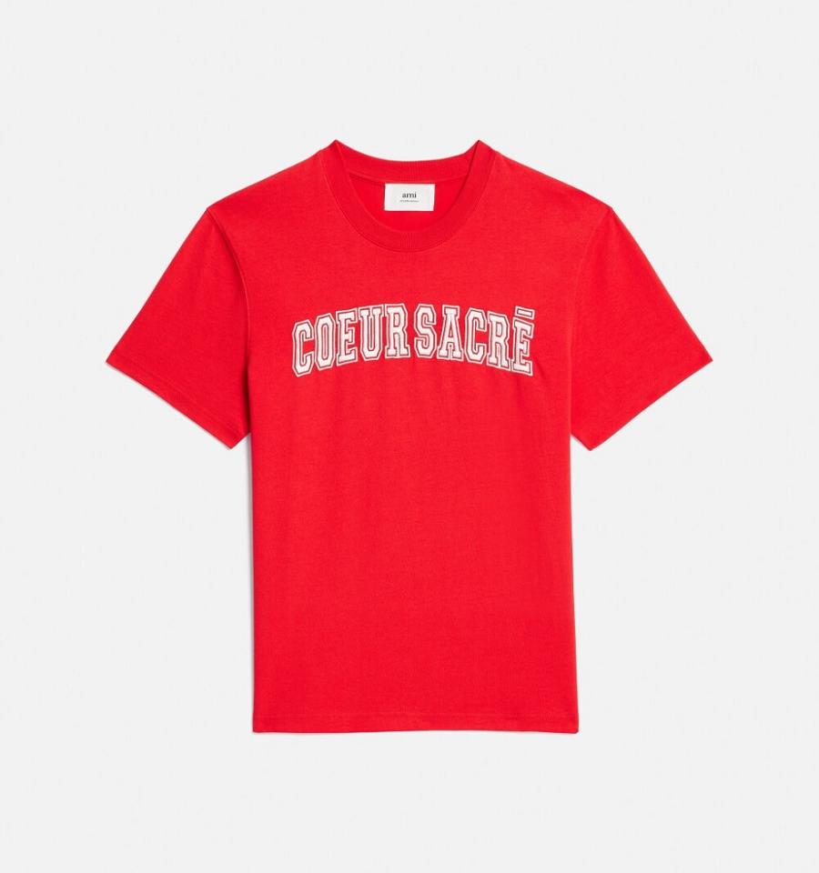 Ami Paris Coeur Sacré T Shirts Red | ami_US501