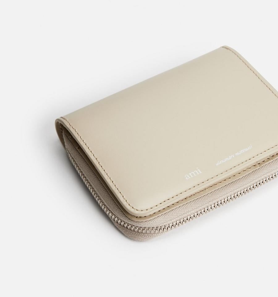 Ami Paris Compact Wallets Beige | ami_US259