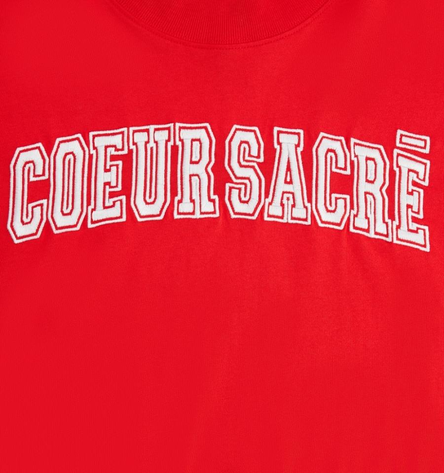 Ami Paris Cropped Coeur Sacré T Shirts Red | ami_US576