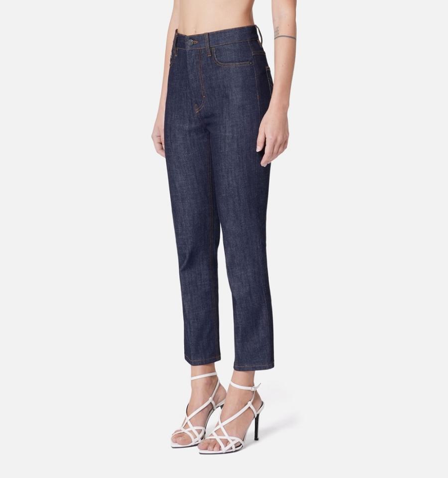 Ami Paris Cropped Slim Fit Denim Navy | ami_US335