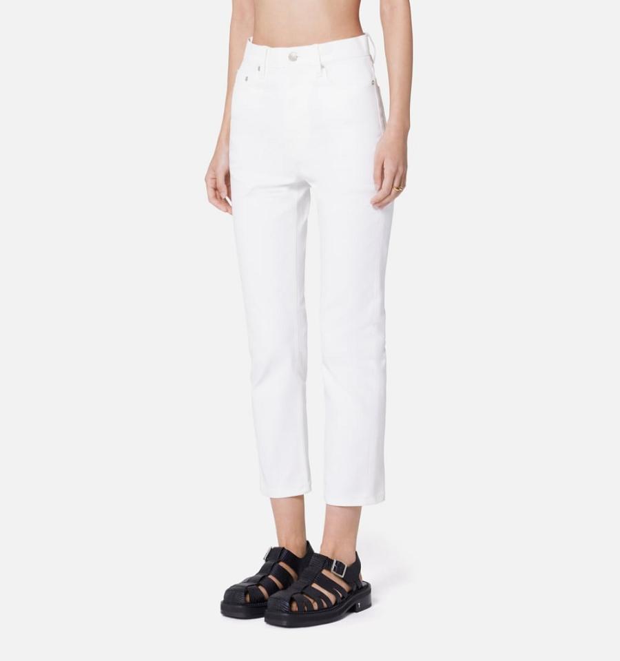 Ami Paris Cropped Slim Fit Denim White | ami_US459