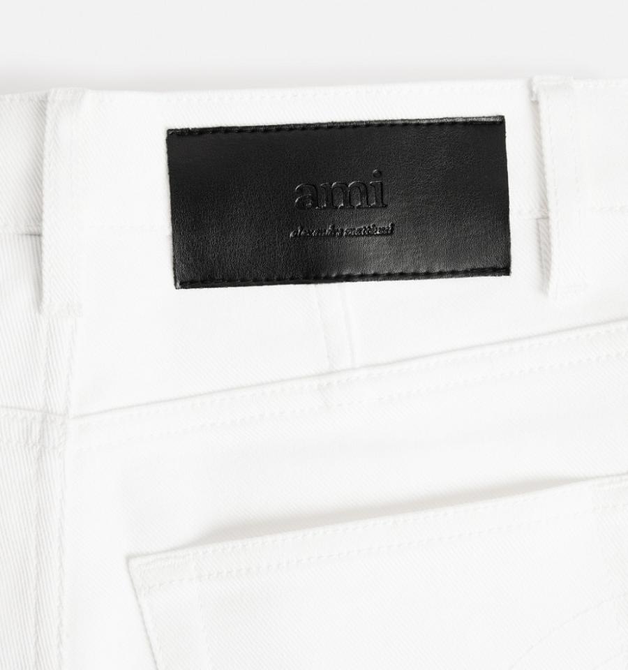 Ami Paris Cropped Slim Fit Pants White | ami_US537