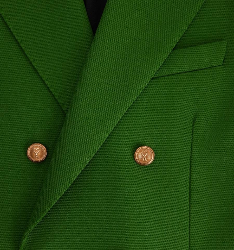 Ami Paris Double Breasted Jackets Green | ami_US226