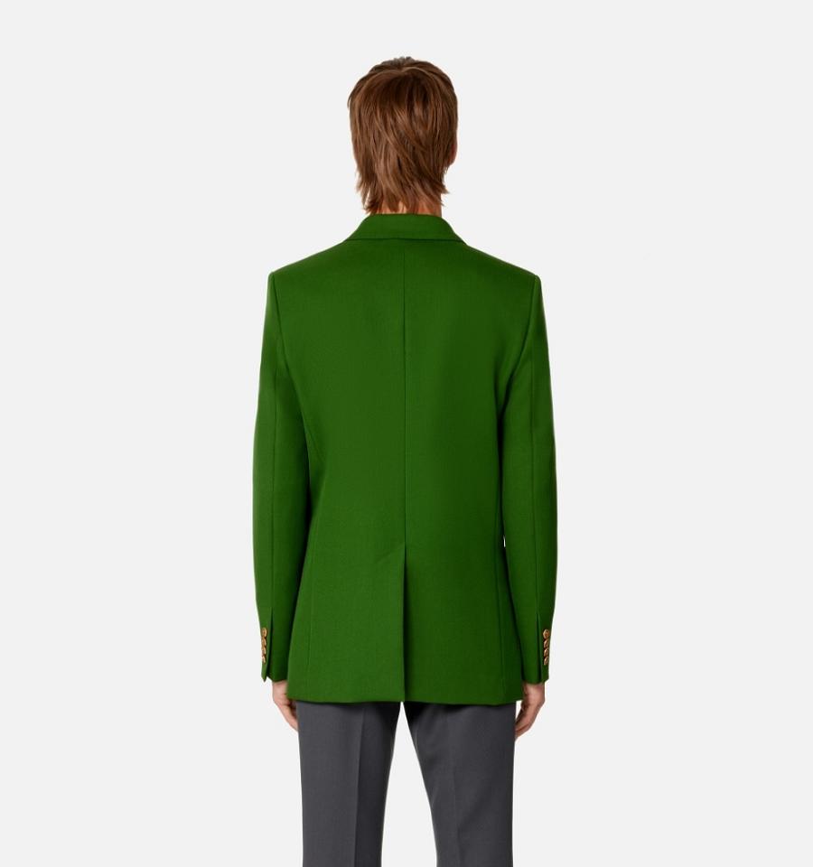 Ami Paris Double Breasted Jackets Green | ami_US226