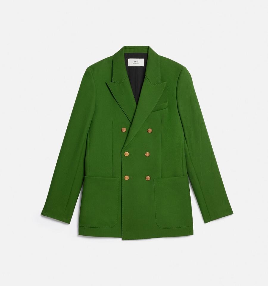 Ami Paris Double Breasted Jackets Green | ami_US226