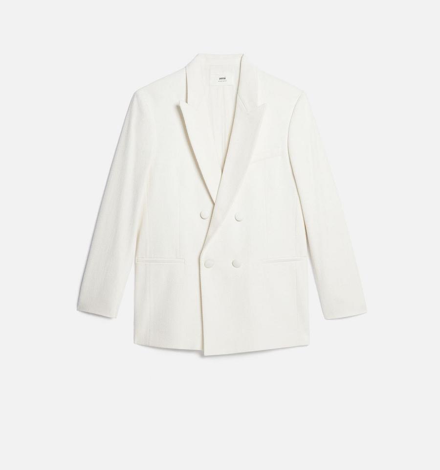 Ami Paris Double Breasted Jackets White | ami_US385