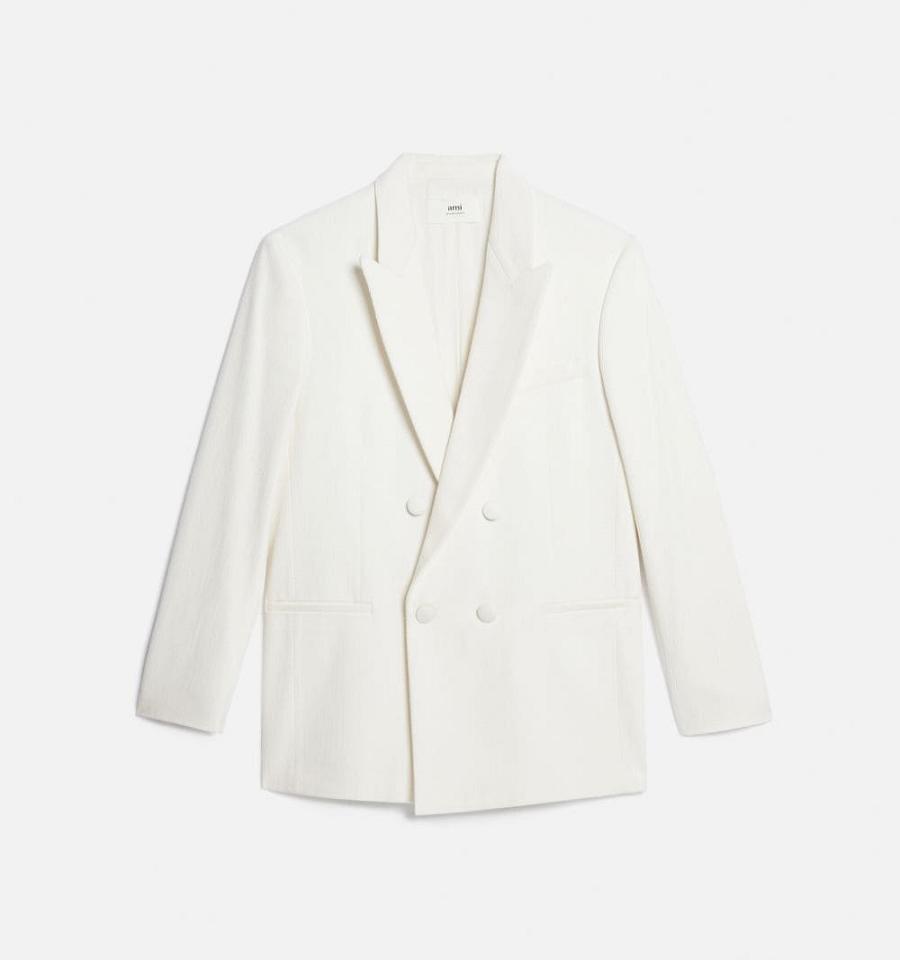 Ami Paris Double Breasted Suits White | ami_US595