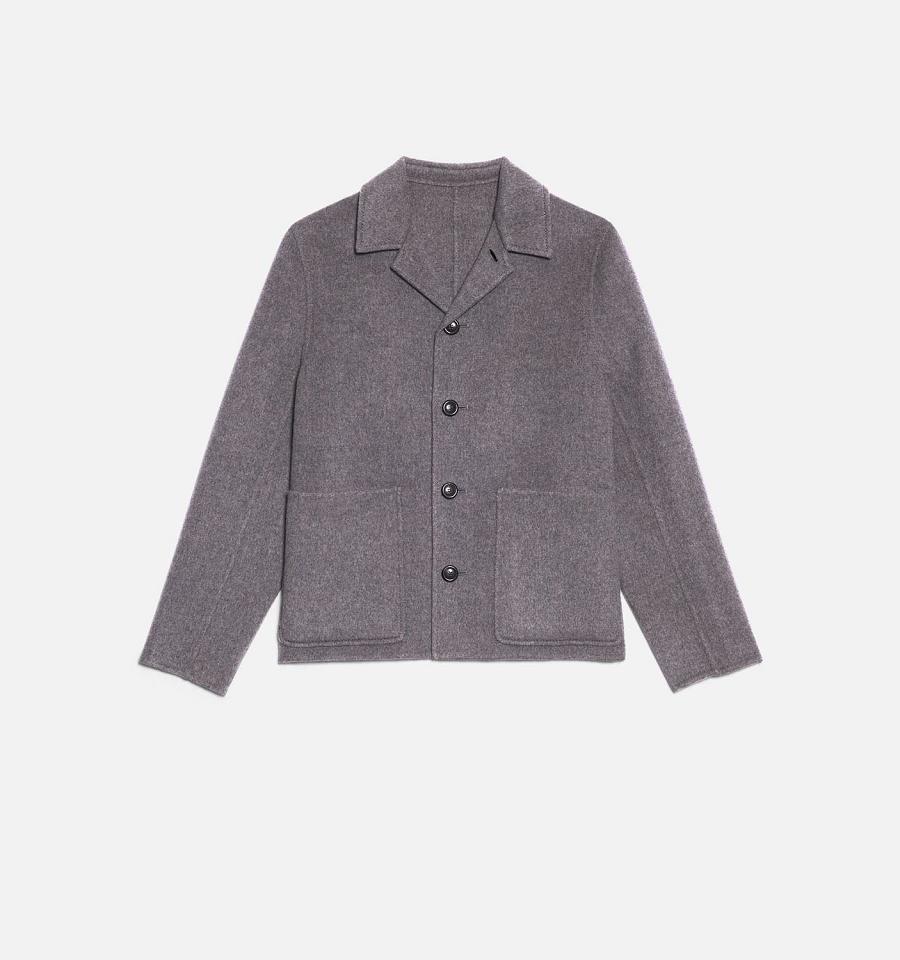 Ami Paris Double Face Coats Grey | ami_US141