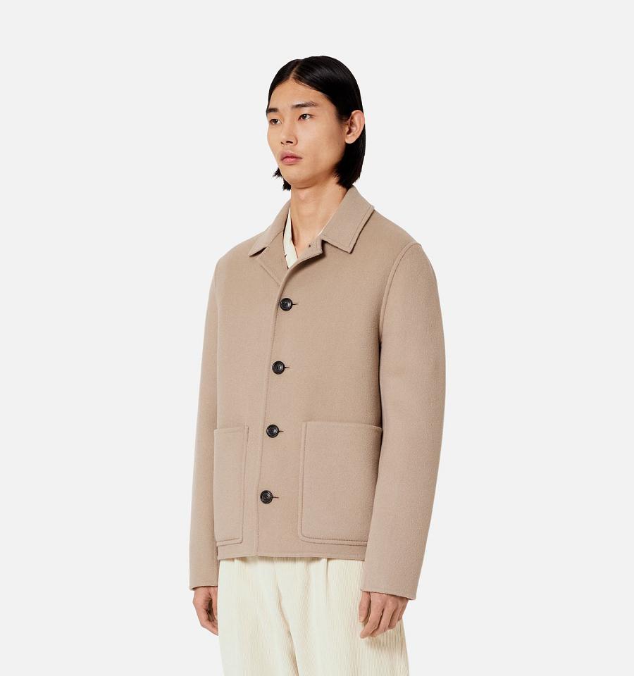 Ami Paris Double Face Coats Khaki | ami_US624