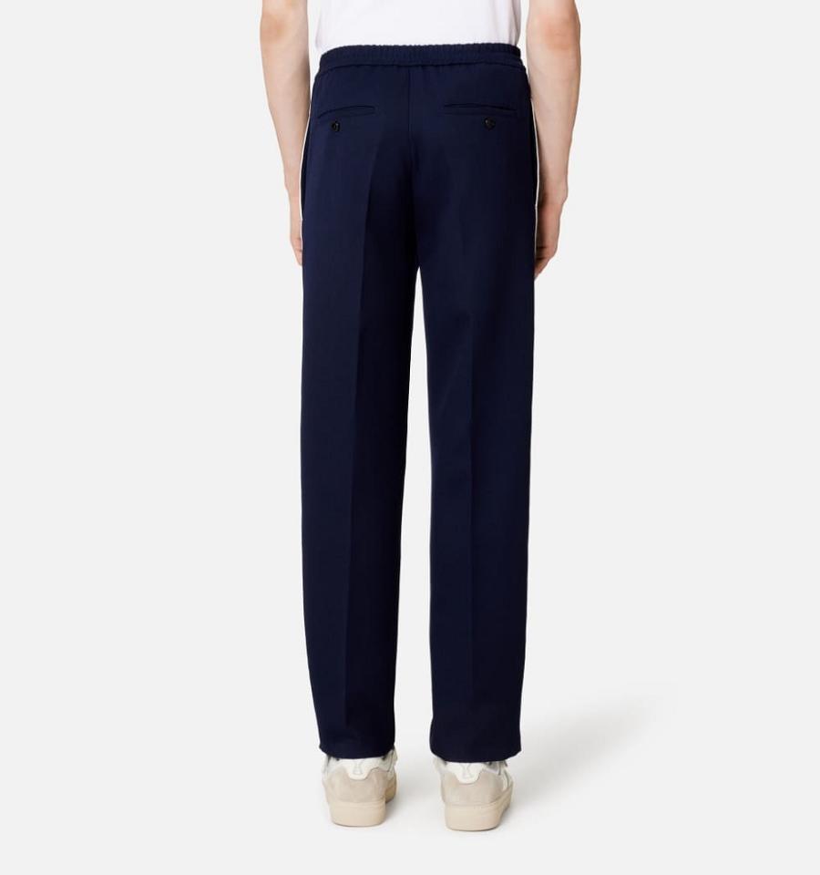 Ami Paris Elasticated Waist Pants Navy | ami_US283