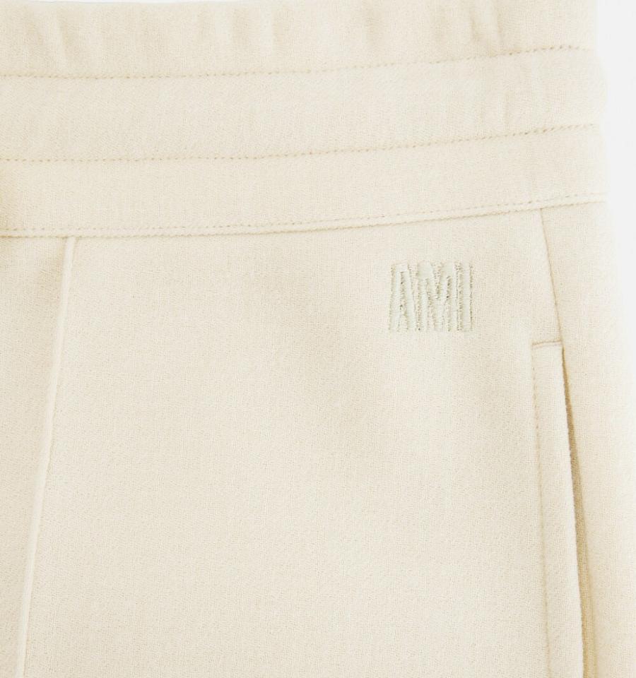 Ami Paris Elasticated Waist Shorts Beige | ami_US517