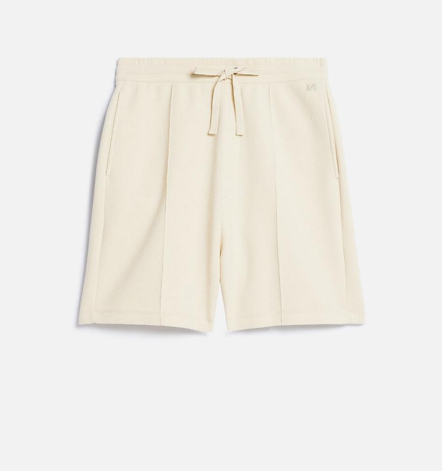 Ami Paris Elasticated Waist Shorts Beige | ami_US517