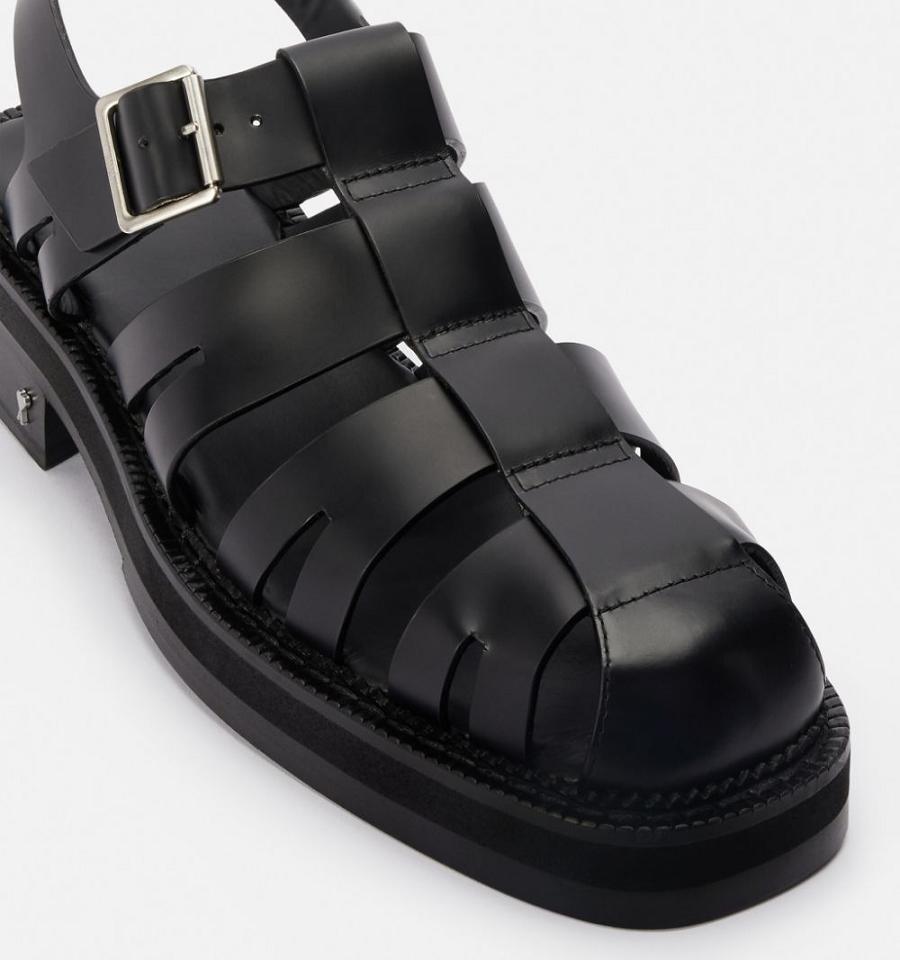 Ami Paris Fisherman Sandals Black | ami_US540