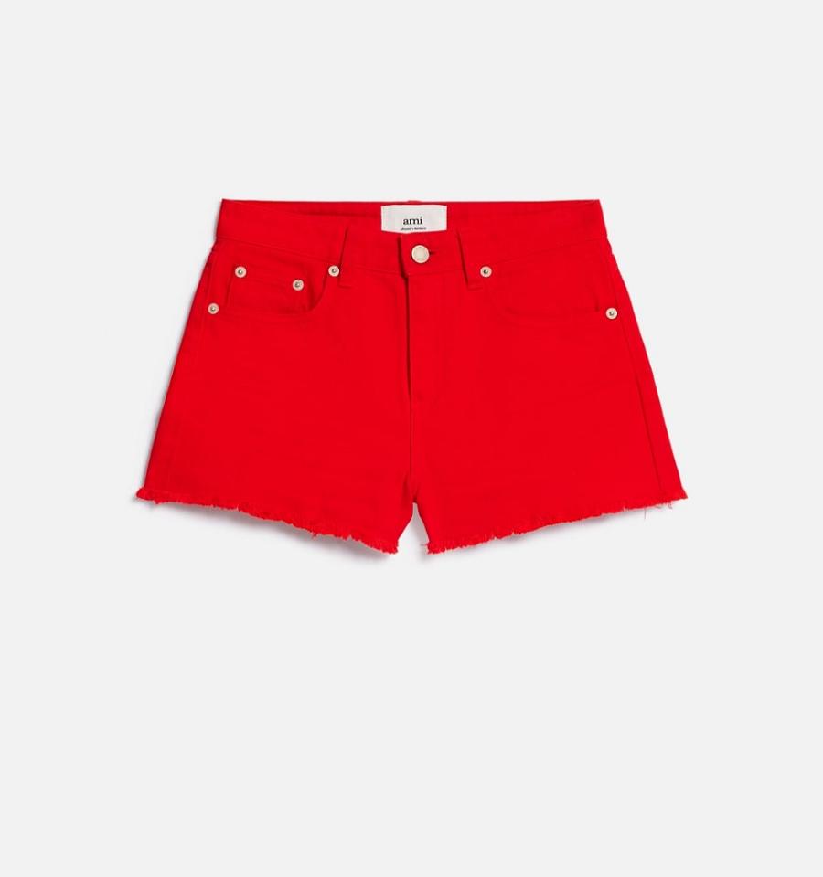 Ami Paris Five Pockets Mini Shorts Red | ami_US545