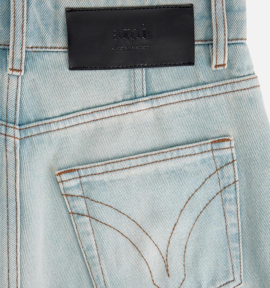 Ami Paris Flare Fit Jeans Blue | ami_US298