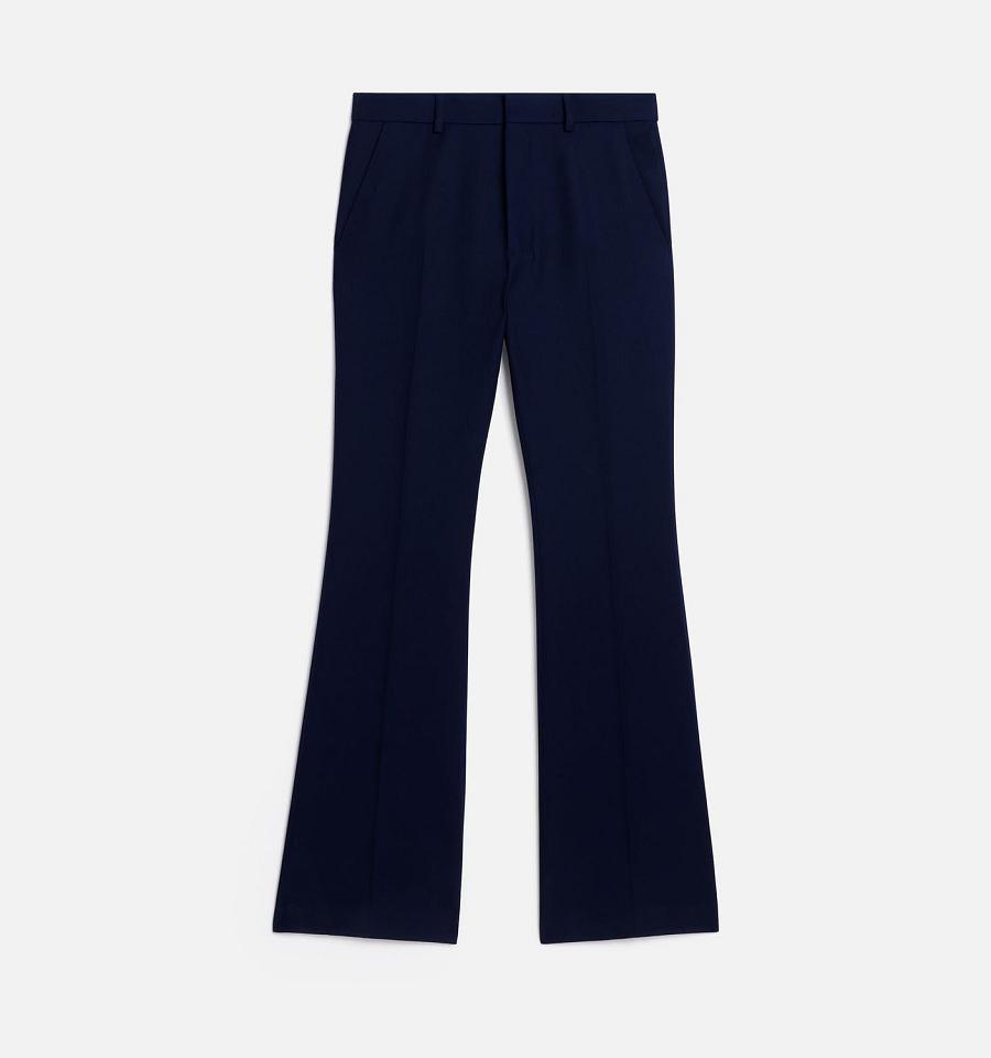 Ami Paris Flare Fit Pants Navy | ami_US181