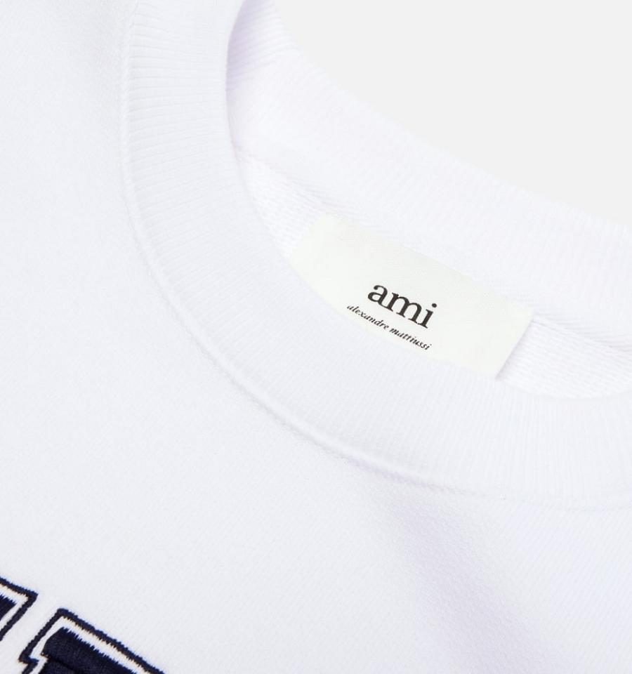 Ami Paris France Crewneck Sweatshirts White | ami_US556