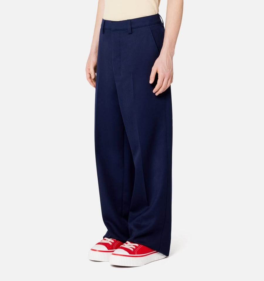 Ami Paris Large Fit Pants Navy | ami_US601