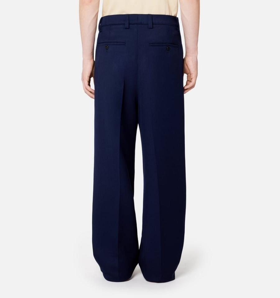 Ami Paris Large Fit Pants Navy | ami_US601