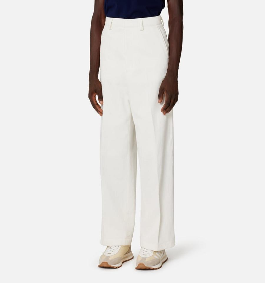 Ami Paris Large Fit Pants White | ami_US378